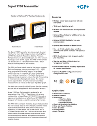 Thumbnail of document Data Sheet - 9900 Transmitter